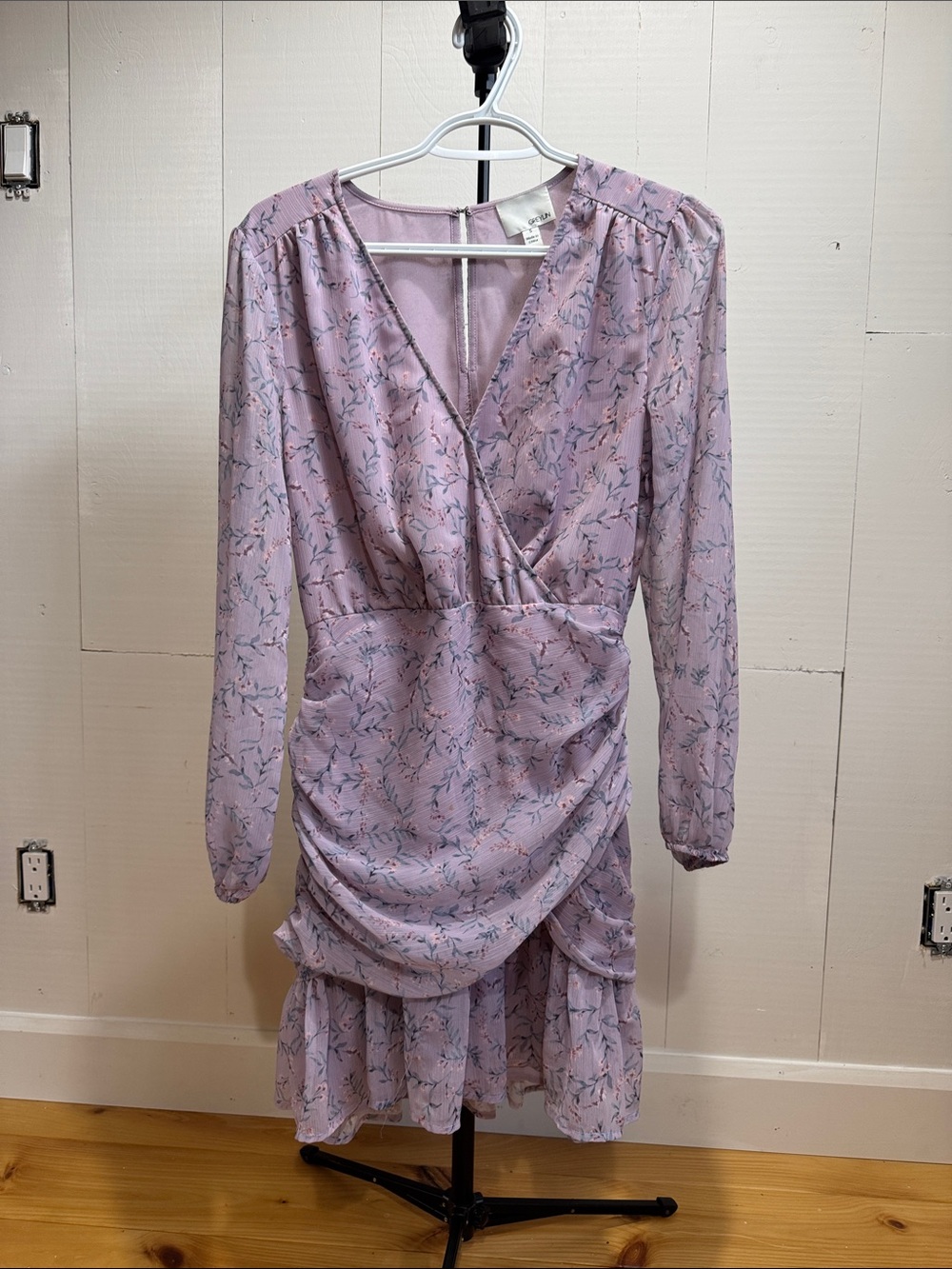Greylin by Anthropologie Lavender Floral Wrap Midi Dress